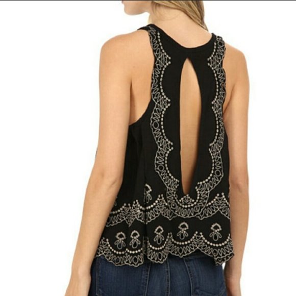 Free People Scallop Hem Embroidered Tank - Picture 9 of 10
